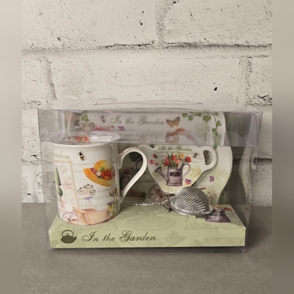 Easy Life In The Garden Mug Gift Set Bone China Tea Cup NIB